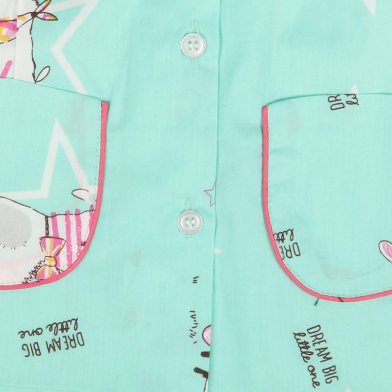 Wish Karo Cotton Printed Top & Bottom Pajama Set Night Dress for Boys & Girls-(ND11lb)