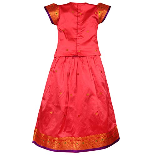 Girl's Traditional Art Silk Stitched Lehenga Choli-gc205pnk