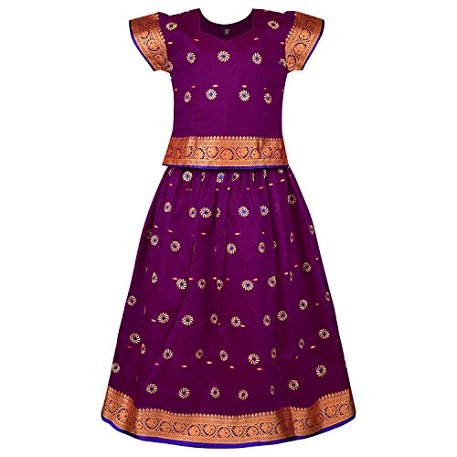 Girl's Traditional Art Silk Stitched Lehenga Choli for Girls-gc203vlt