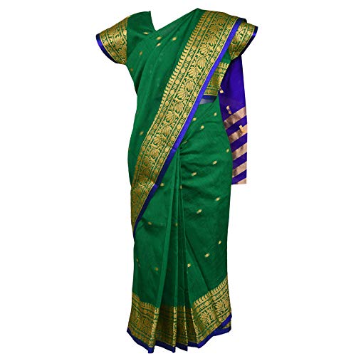 Traditional Art Silk Stitched Saree for Girls-sr02grn