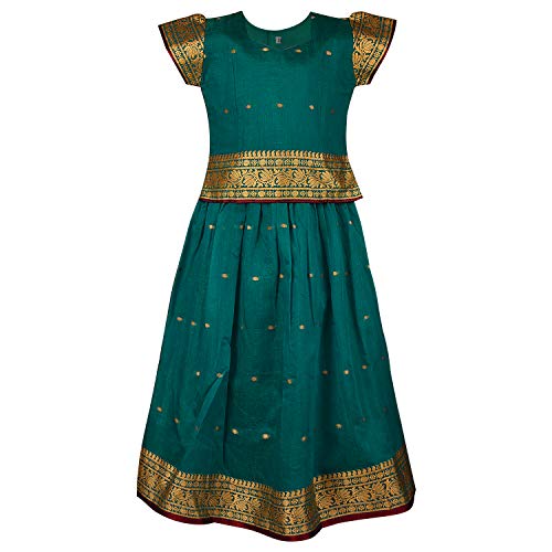 Girl's Traditional Art Silk Stitched Lehenga Choli for Girls-gc204grn