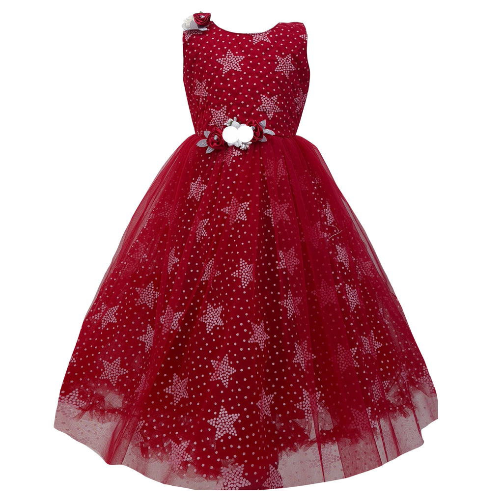 Wish Karo Baby Girls Long Gown Dress-Lf819mrn