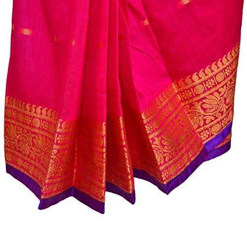 Traditional Art Silk Stitched Saree for Girls-sr02pnk