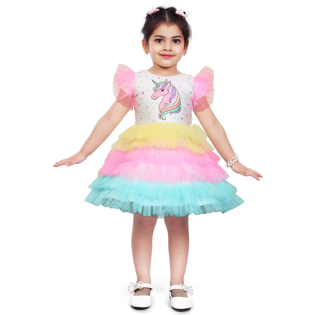 Baby Girls Unicorn Dress Frocks for Girls-(fe2914)