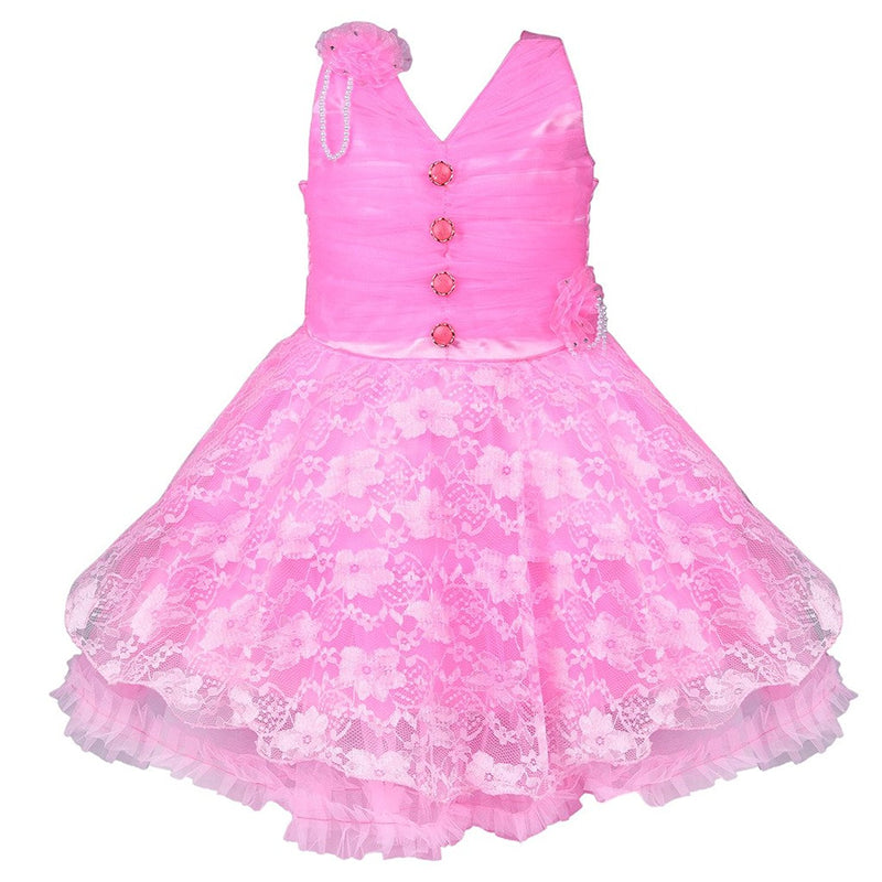 Baby Girls Party Wear Frock Dress fr1031bpknw -  Wish Karo Dresses