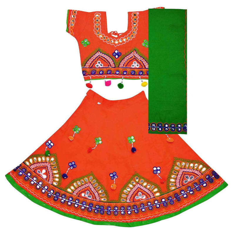 Girl's Cotton Ghaghra Choli, Leghnga Choli, Chania Choli 143org -  Wish Karo Dresses