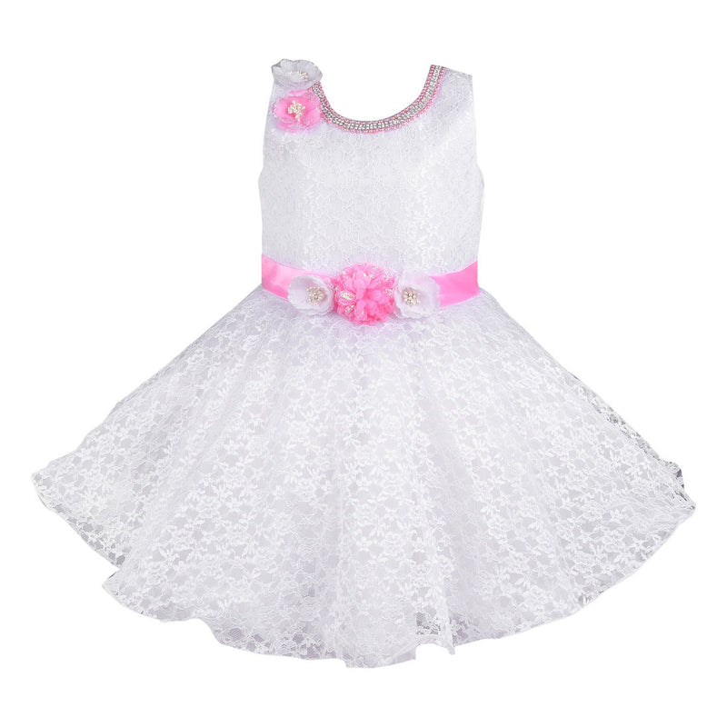 baby girls Party Wear Frock Dress bx36wht - Wish Karo Party Wear - frocks Party Wear - baby dress