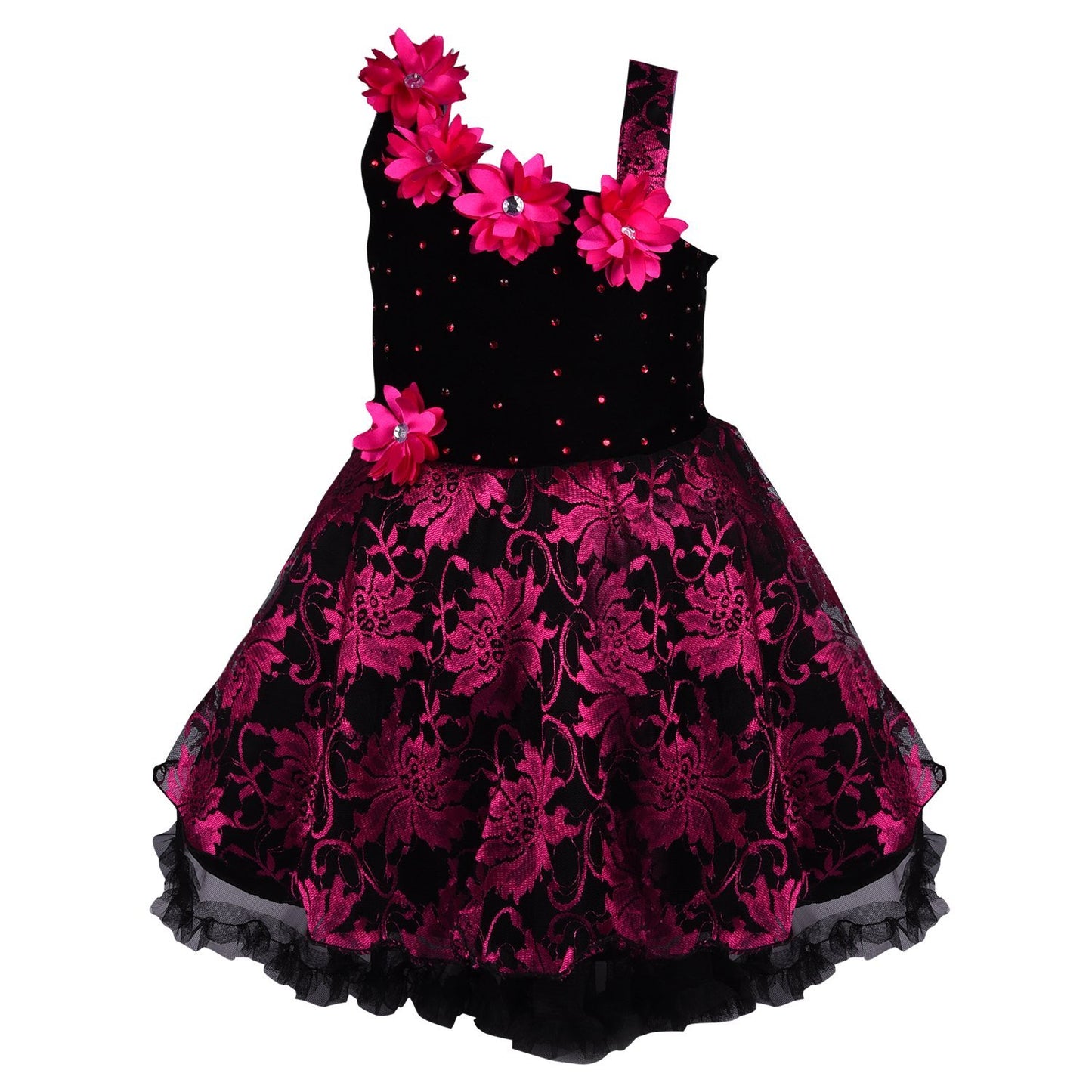 Baby Girls Party Wear Frock Dress DN1102pnk - Wish Karo Party Wear - frocks Party Wear - baby dress