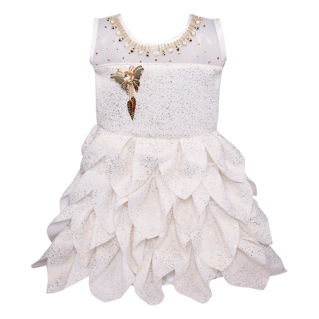 Baby Girls Party Wear Frock Dress fe2441wht -  Wish Karo Dresses
