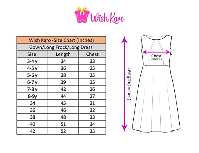 Wish Karo Patiyala Dress for Girls - Satin - (CSL222)