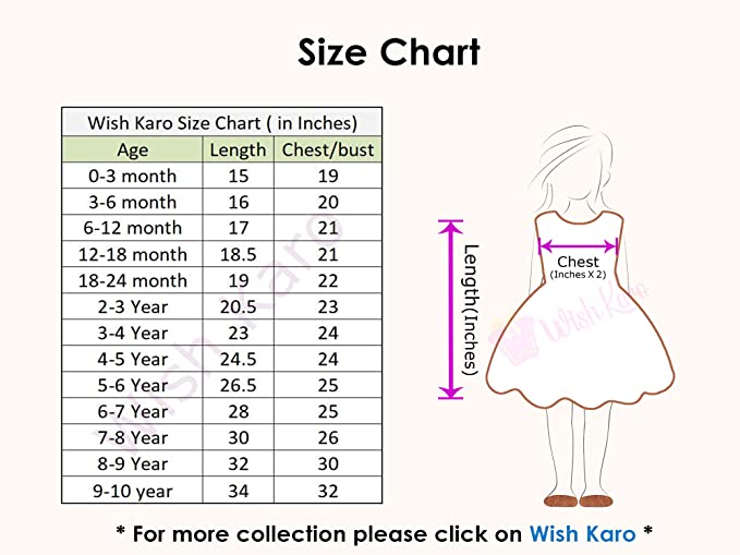 Wish Karo Girls' Knee Length Dress- (CSL237grn)
