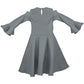 Wish Karo Girls' Knee Length Dress - (CSL237gry)