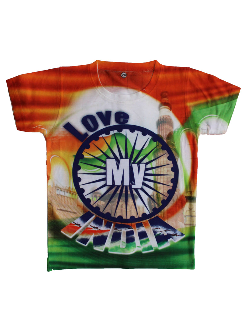 Wish Karo | Boys Love My India Tshirt Multi-Color