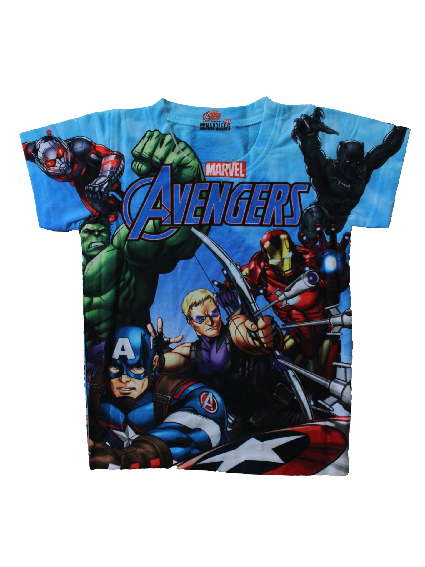 Wish Karo | Boys Marvel Avengers Tshirt Blue