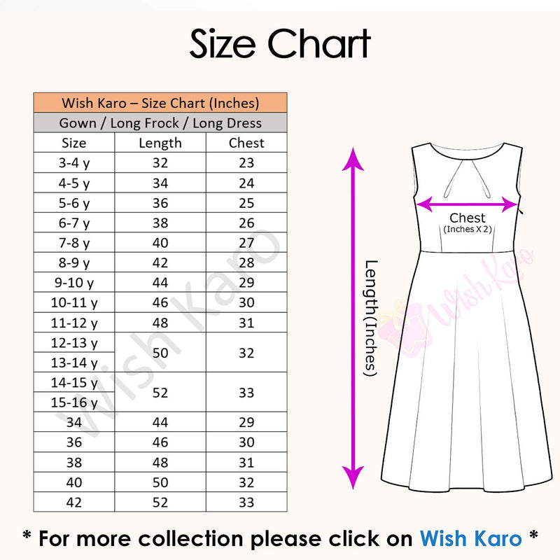 Wish Karo Baby Girls Partywear Dress Long Frocks For Girls (LF205pch)