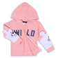 Wishkaro Unisex Cotton Applique Full Sleeve Hooded Sweatshirt-T301pnk