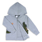 Wishkaro Unisex Cotton Applique Full Sleeve Hooded Sweatshirt-T306gry