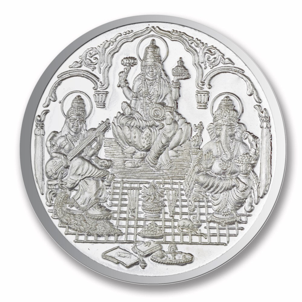 Trimurti Shree Silver Coin ( 25 gms) -  Wish Karo Dresses