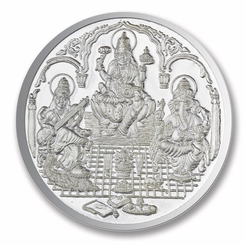 Trimurti Shree Silver Coin ( 100 gms) -  Wish Karo Dresses
