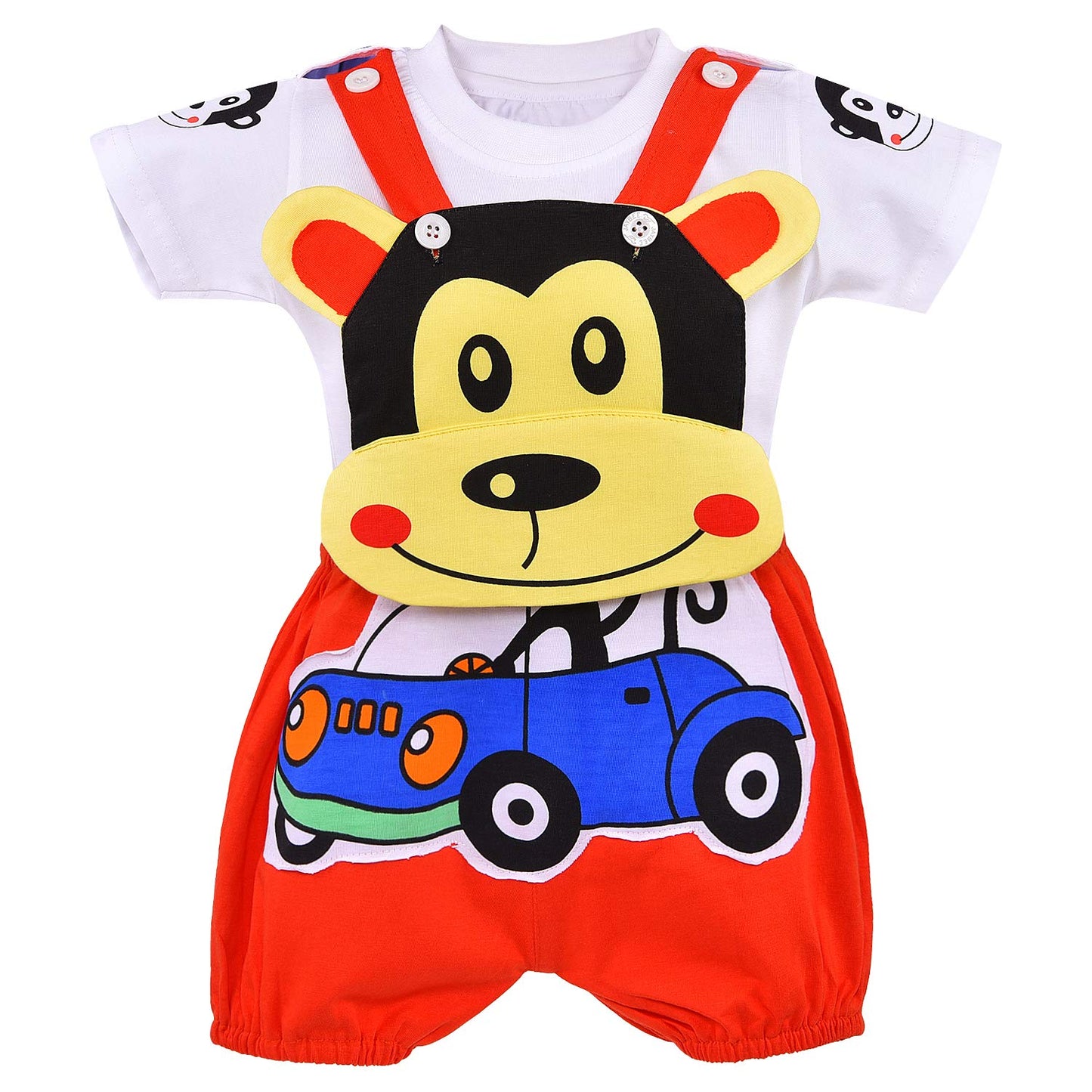 Wish Karo Kids Dungaree Dress For Baby Girls-(bt46rd)