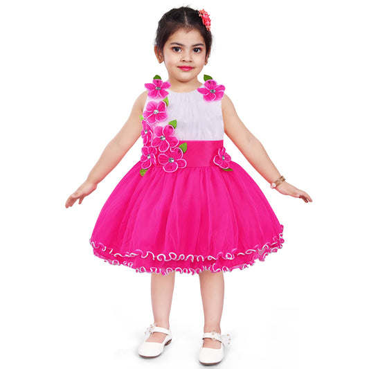 Wish Karo Baby Girls Partywear Dress Frocks For Girls (fr195pnk)