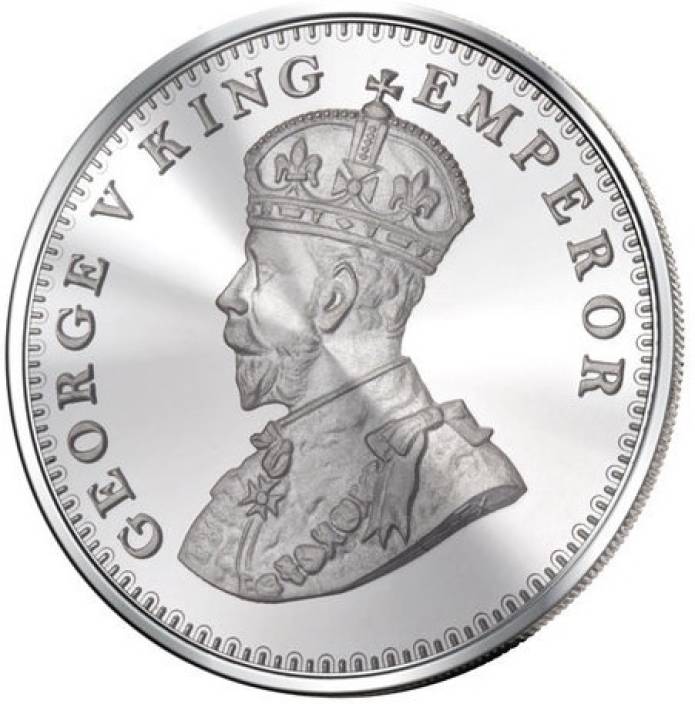 King George coin S 999 Silver Coin (50 gms) -  Wish Karo Dresses