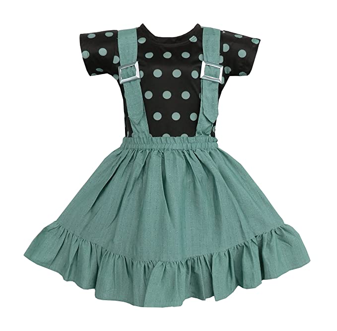 Wish Karo Baby Girls Frocks Casual Dress for Girls-(csl309grn)