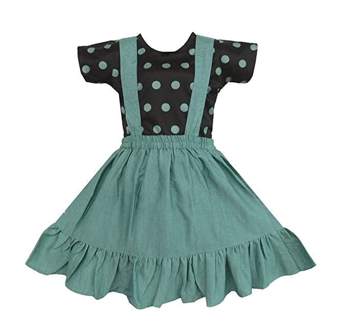 Wish Karo Baby Girls Frocks Casual Dress for Girls-(csl309grn)