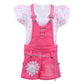 Wish Karo Baby Girls Top and Dungaree Dress For Girls-(csl323pnk)