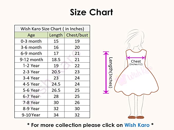 Wish Karo Baby Girls' A-Line Knee Length Frock- (ctn359rdnw)