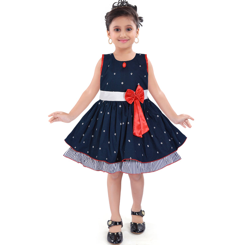 Baby Girls Cotton Frock Dress DN (ctn054nb) - Wish Karo Cotton Wear - frocks Cotton Wear - baby dress