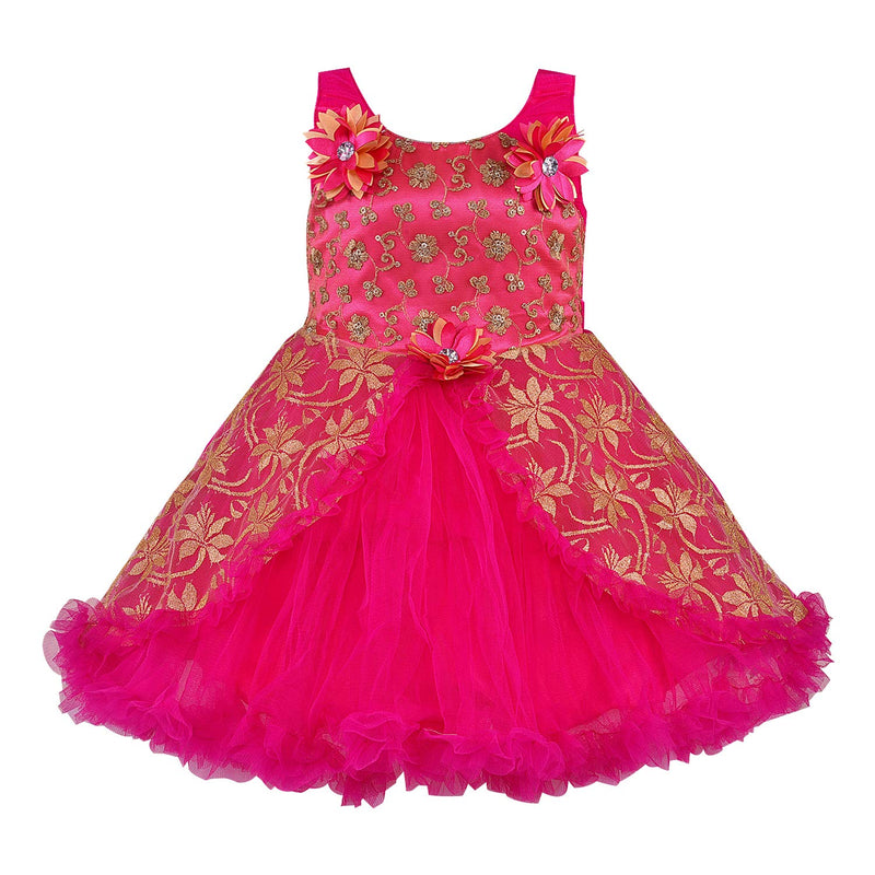 Wish Karo Baby Girl's Knee Length A-Line Dress(fe1223rani)