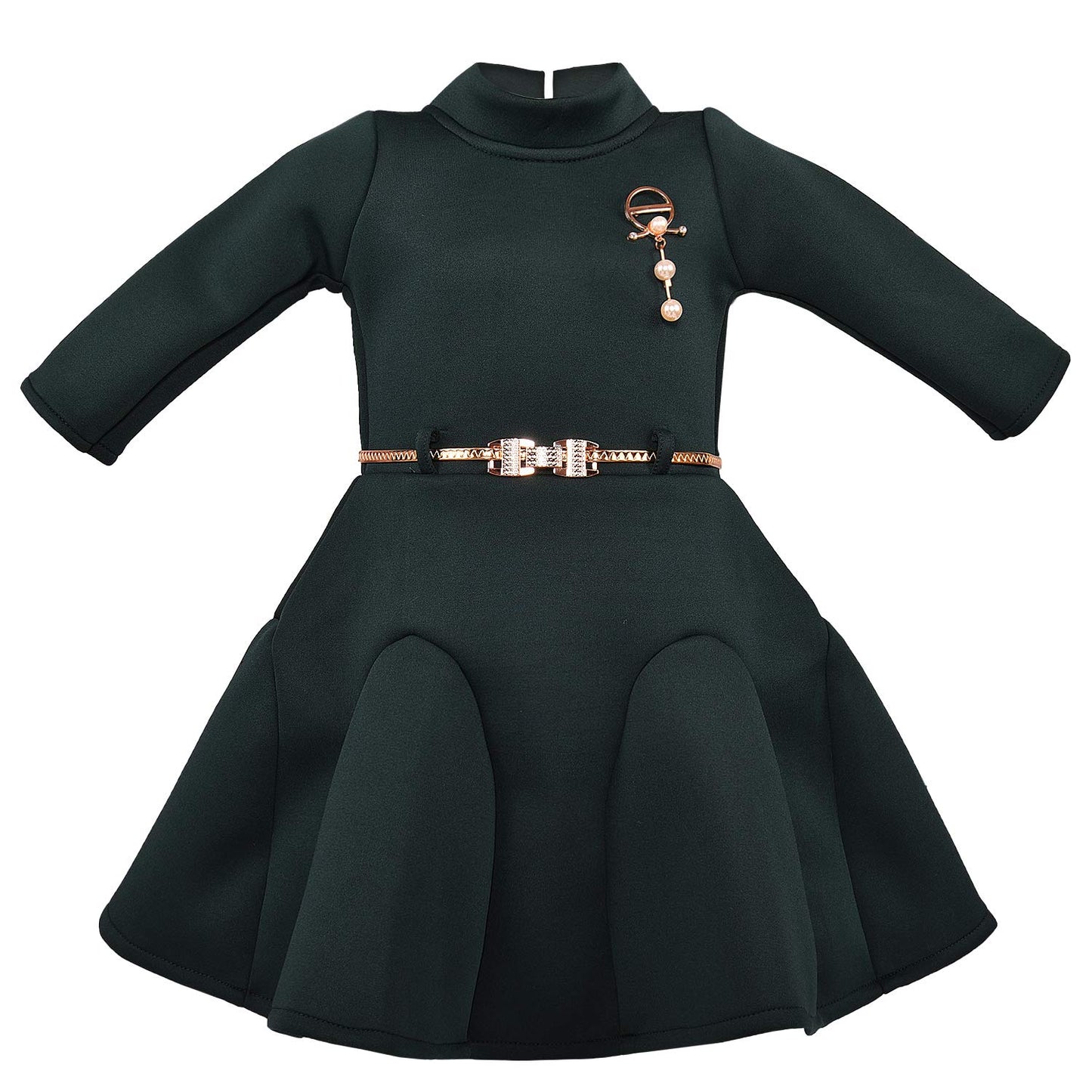 Wish Karo Baby Girls' Knee Length Dress(fe2698grn)
