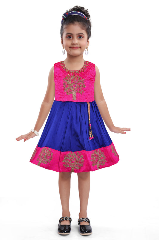Wish Karo Baby Girls Partywear Frocks Dress For Girls (fe2913blu)