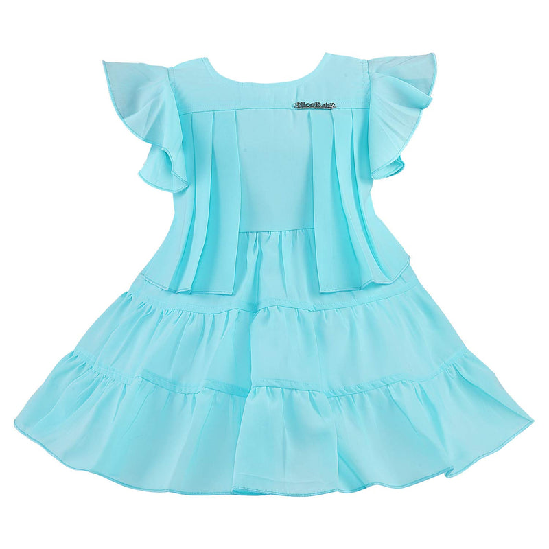 Wish Karo kids Partywear  Dress Frock (stn760blu)